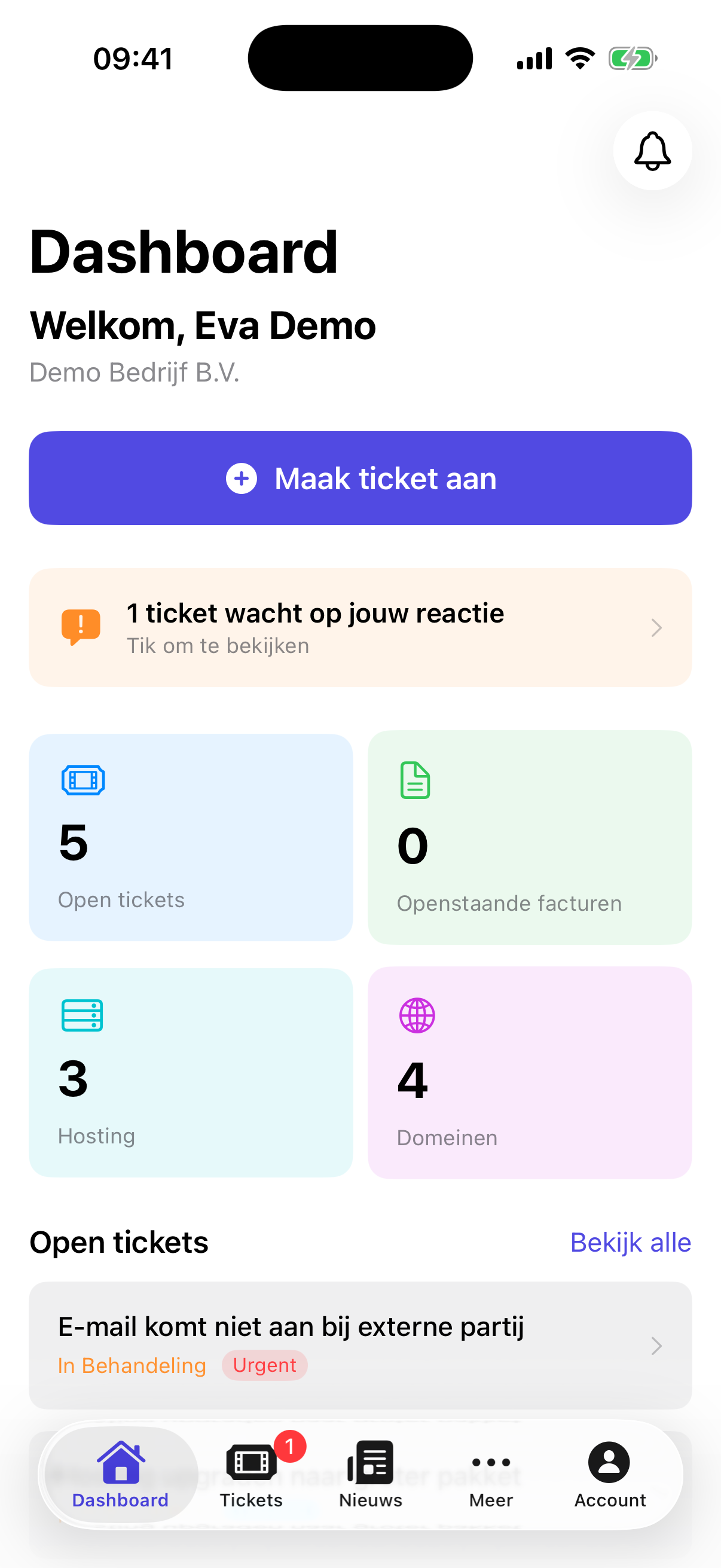 KM Portaal app, schermafbeelding