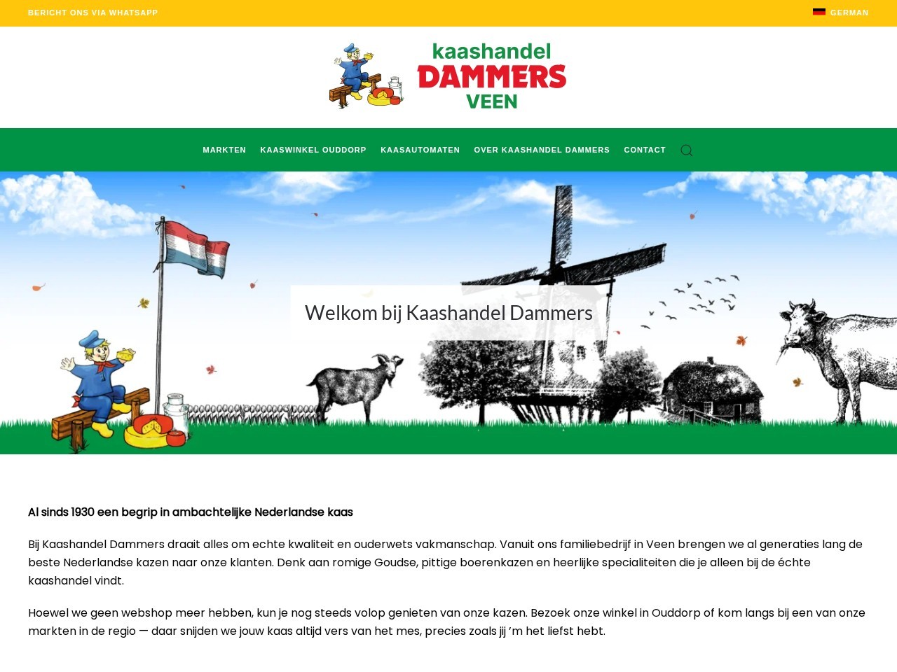 Bedrijfswebsite voor Kaashandel Dammers